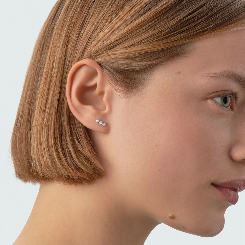 Boucles d'oreilles puces OD&Eacute;ON - Cristal / Argent&eacute; - Boucles d'oreilles puces  | Agatha