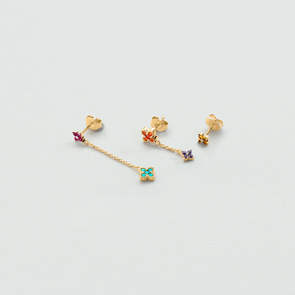 Set de boucles d'oreilles BELOVED MIX & MATCH - Multicolore / Dor&eacute;