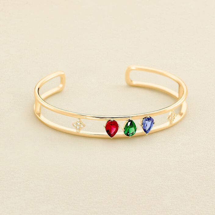 Manchette ASTRE - Multicolore / Doré - Bracelets  | Agatha