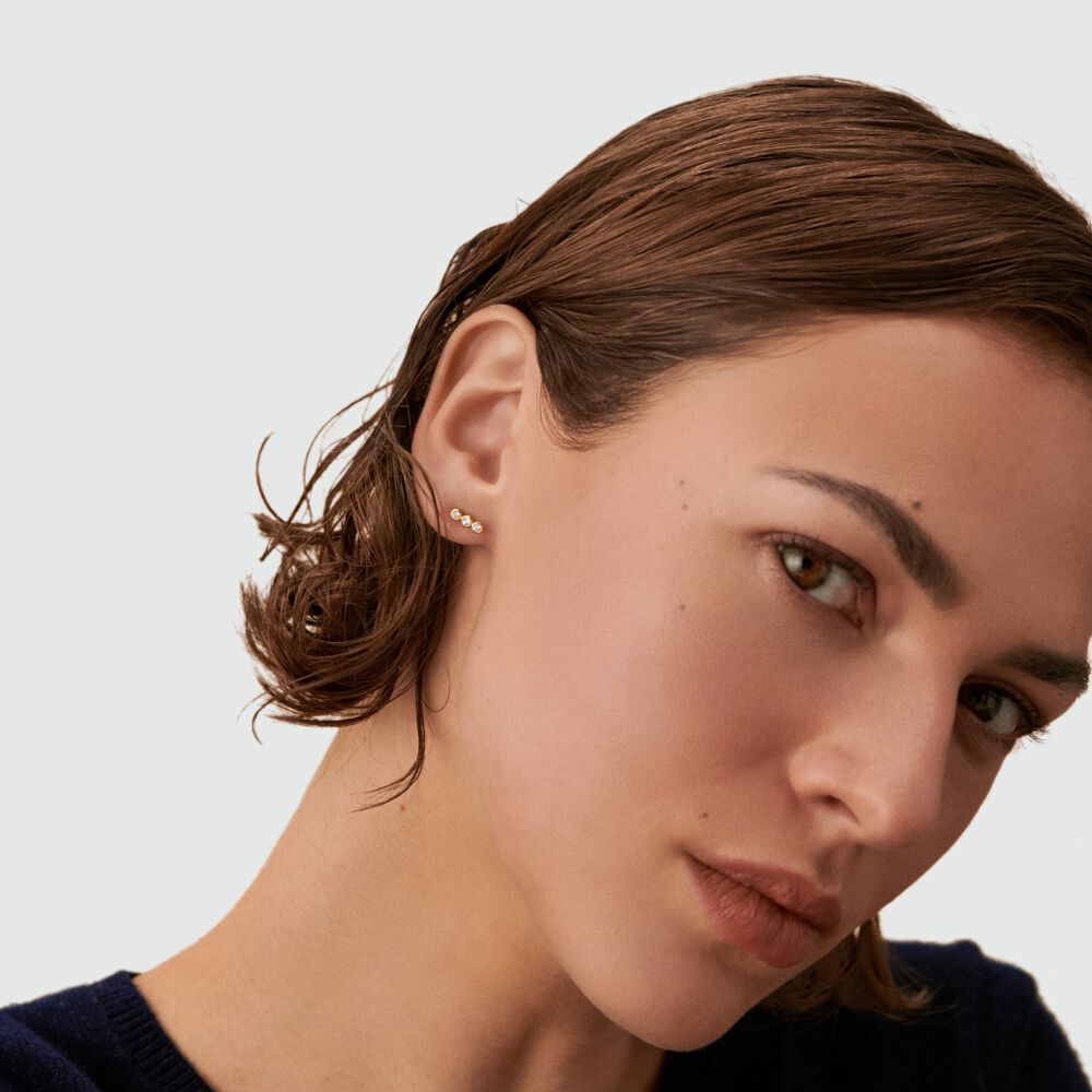 Piercing puce LEINA - Cristal / Doré - Piercings  | Agatha