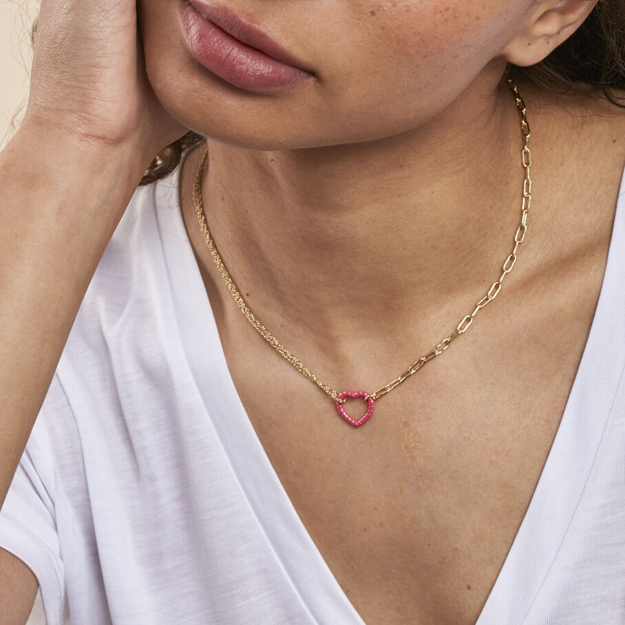 Collier ras du cou SESHA - Rose / Doré