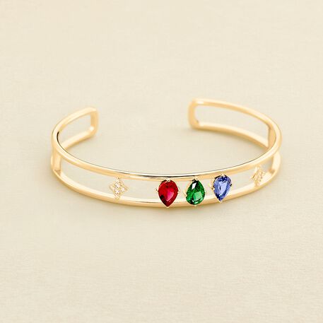 Manchette ASTRE - Multicolore / Doré - Bracelets  | Agatha