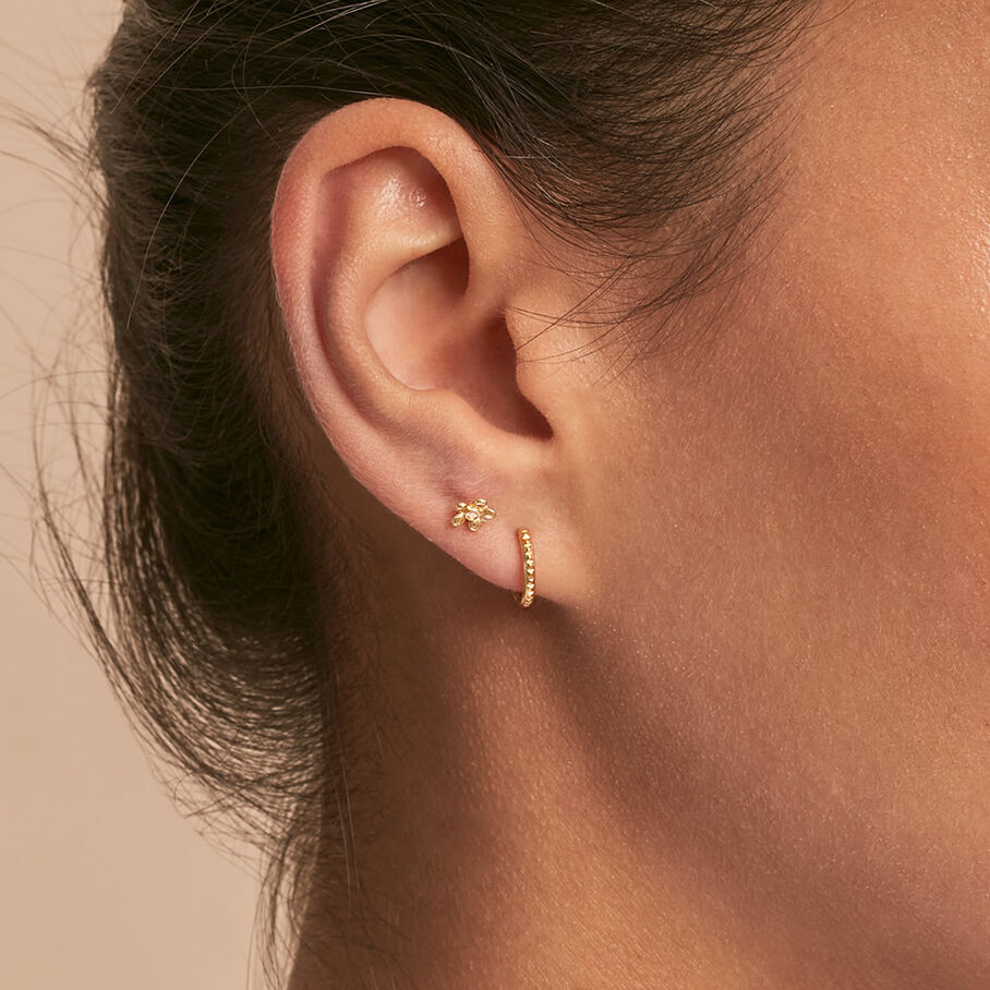 Piercing puce BLOOMY - Cristal / Doré - Piercings  | Agatha