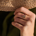 Bague fine LUCKY EYE - Cristal / Doré - Bagues  | Agatha