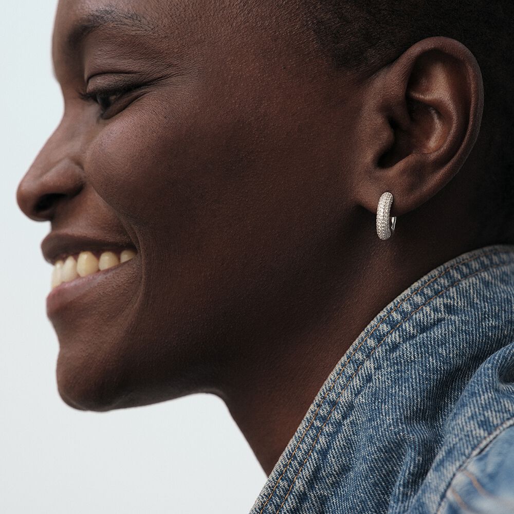 Créoles LOUIS - Cristal / Argenté - Boucles d'oreilles fantaisies  | Agatha