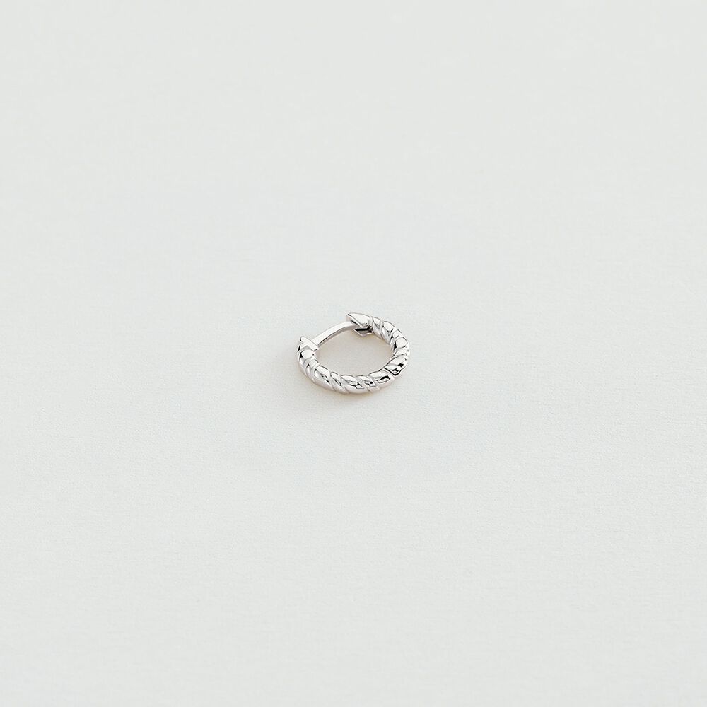 Piercing créole TRESSEE - Argenté - Bijoux sans pierre  | Agatha