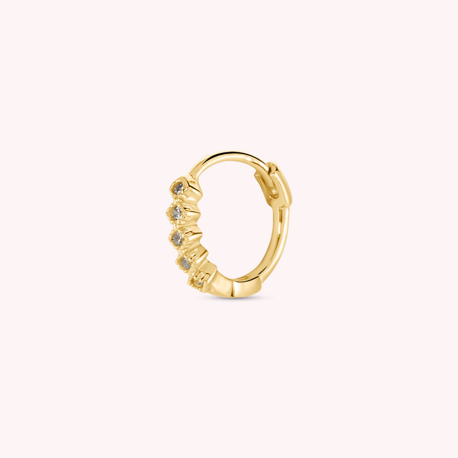 Piercing créole SHINY - Cristal / Doré - Piercings  | Agatha