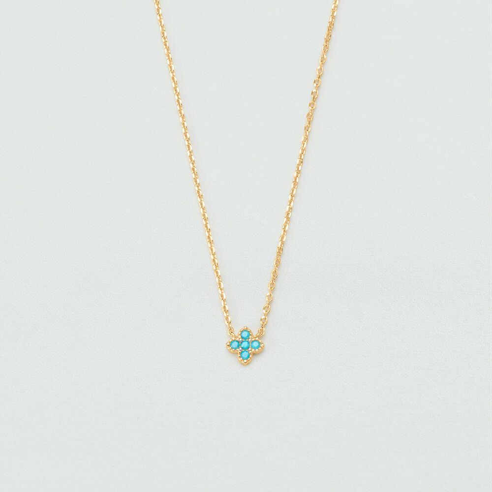 Collier ras du cou BELOVED - Turquoise / Dor&eacute; - Colliers ras du cou  | Agatha