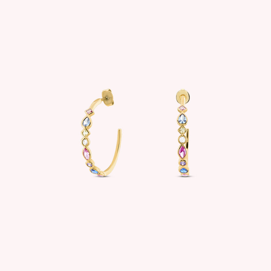 Créoles ARCO - Multicolore / Doré - Boucles d'oreilles  | Agatha