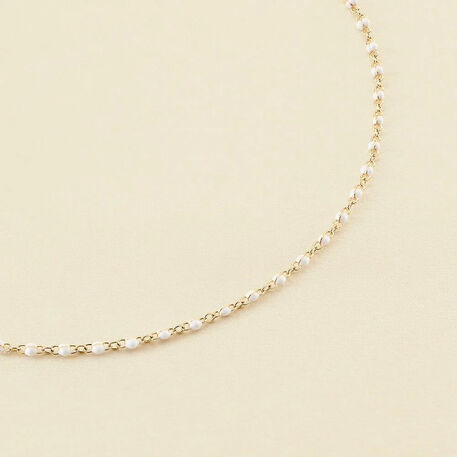 Collier ras du cou SMARTY - Blanc / Doré - Colliers  | Agatha