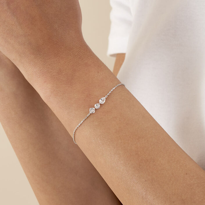 Bracelet souple PETILLE - Cristal / Argenté - Bracelets  | Agatha