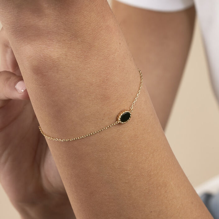 Bracelet souple ATMA - Onyx/ vert - Bracelets  | Agatha