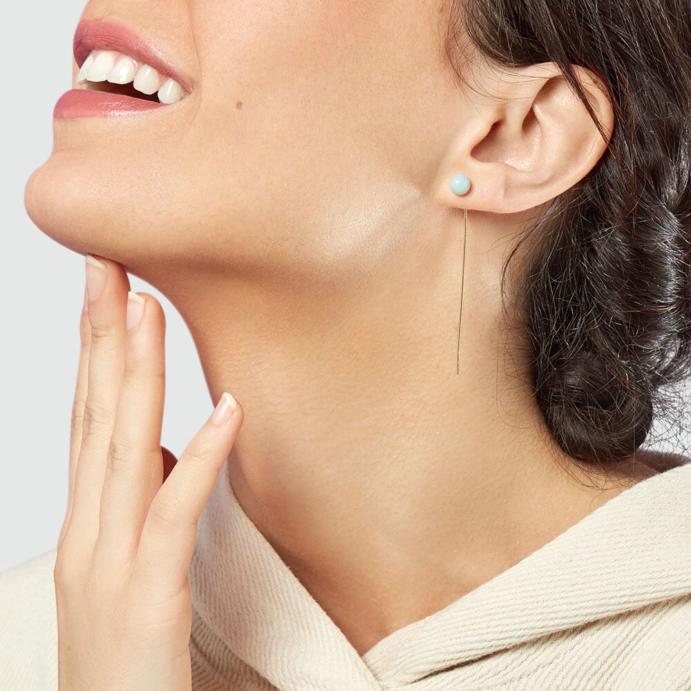 Piercing puce STONES - Amazonite - Argent v&eacute;ritable  | Agatha