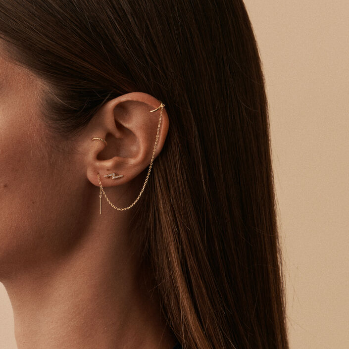Piercing ear cuff ROLLING - Doré - Piercings  | Agatha