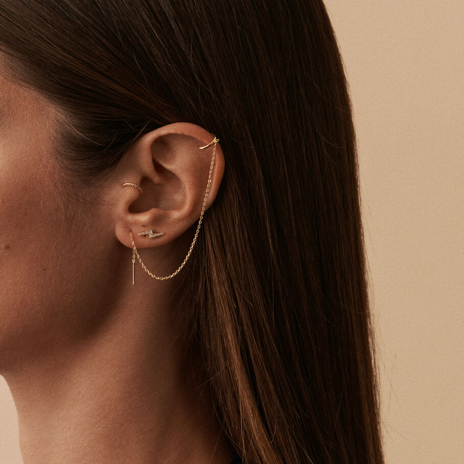 Piercing ear cuff ROLLING - Doré - Piercings  | Agatha