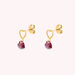 Boucles d'oreilles puces BEGUIN - Rouge / Doré - Boucles d'oreilles puces  | Agatha