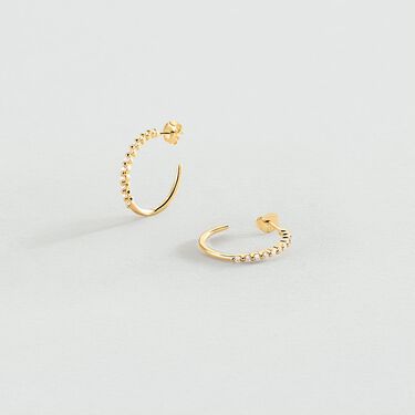 Cr&eacute;oles BELOVED - Cristal / Dor&eacute; - Boucles d'oreilles  | Agatha