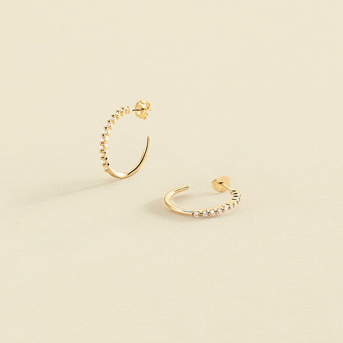 Créoles BELOVED - Cristal / Doré - Boucles d'oreilles  | Agatha