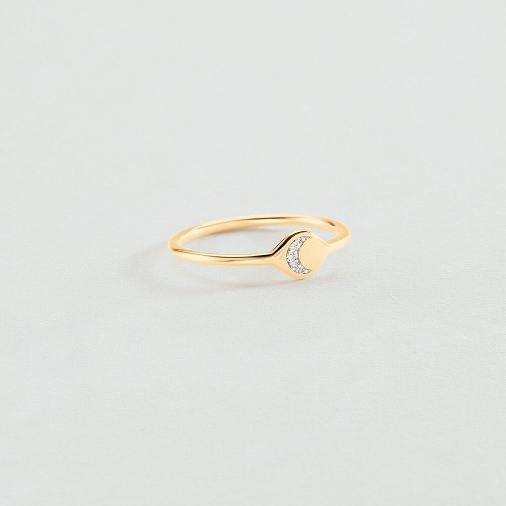 Bague fine MAHINA - Cristal / Doré - Bagues avec pierre  | Agatha