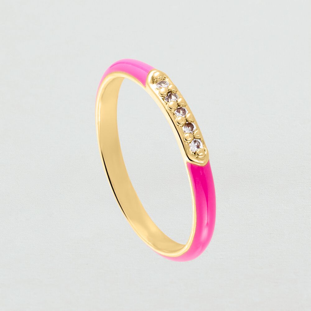 Bague fine BONHEUR - Rose / Doré - Bagues fines  | Agatha
