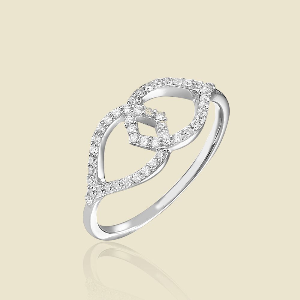 Bague fine LARMA Cristal Argente