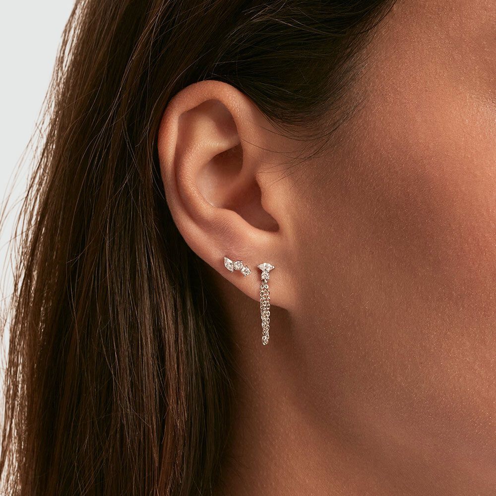 Piercing créole AMAS - Cristal / Argenté - Piercings  | Agatha