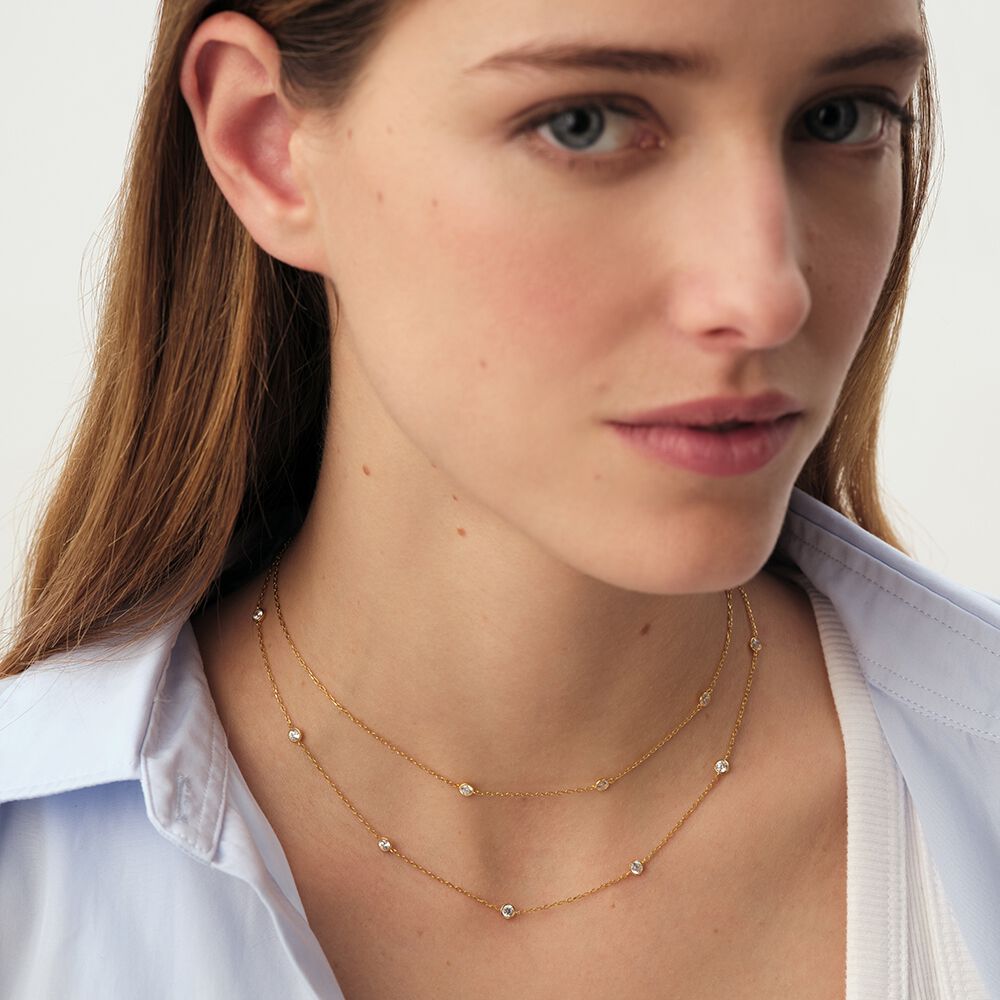 Sautoir BRILLANT - Cristal / Doré - Colliers fantaisie  | Agatha