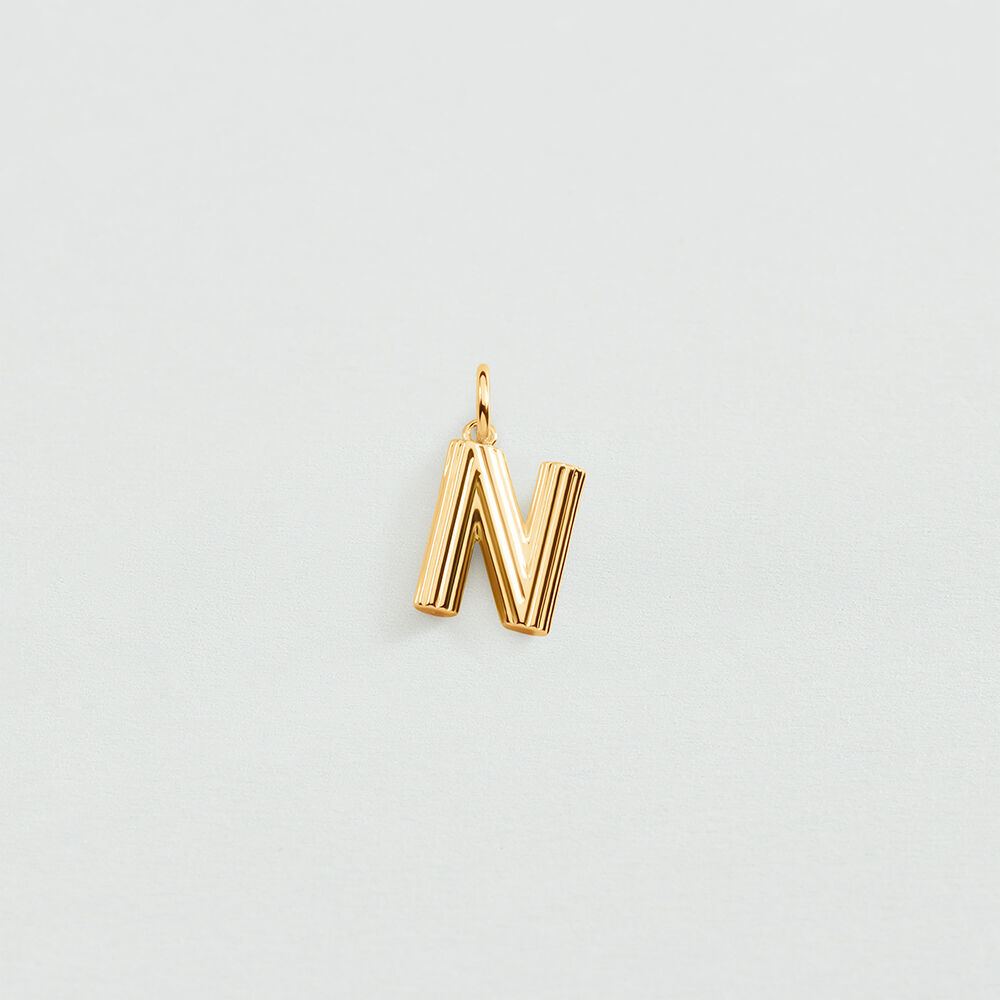 Pendentif LETTRE N - Dor&eacute; - Bijoux  | Agatha