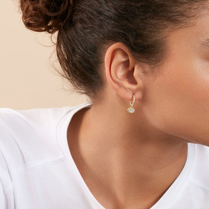 Créoles ATMA - Nacre /rose - Boucles d'oreilles  | Agatha