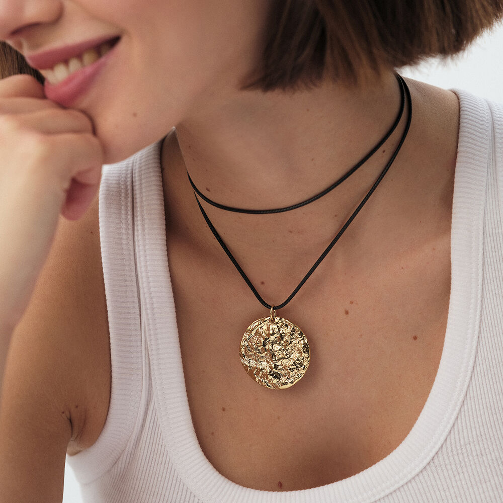 Pendentif MÉDAILLE MARTELÉE - Doré - Tous les Talismans  | Agatha
