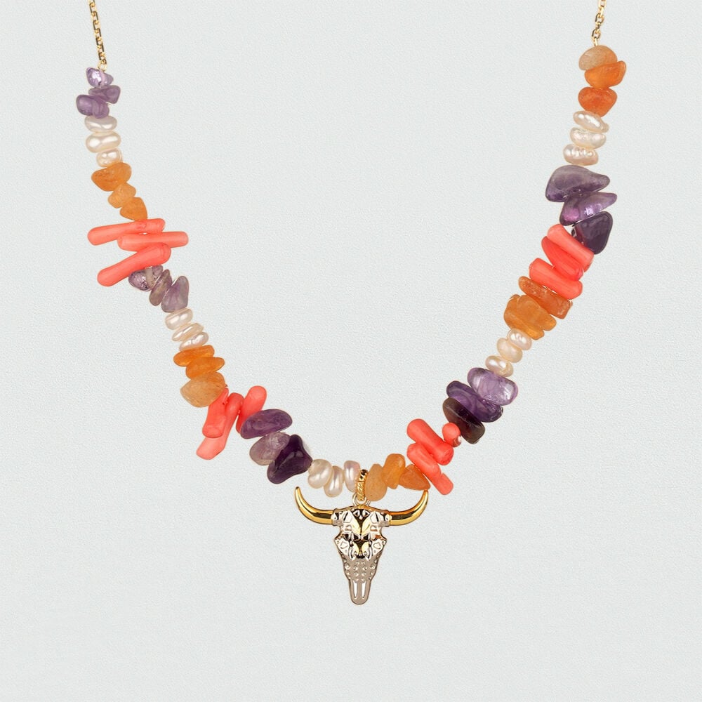 Collier ras du cou RODEO - Multicolore / Doré - Outlet  | Agatha