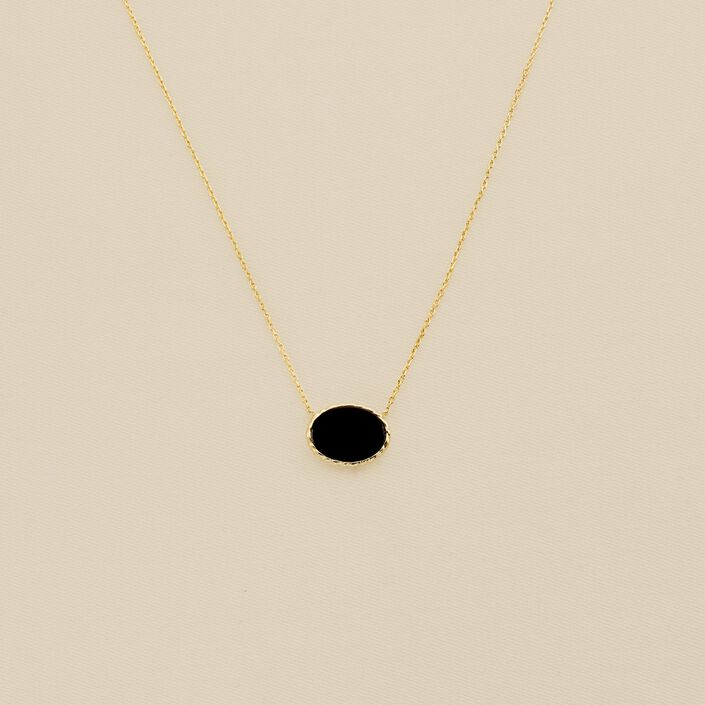 Collier mi-long ATMA - Onyx/ vert - Colliers  | Agatha