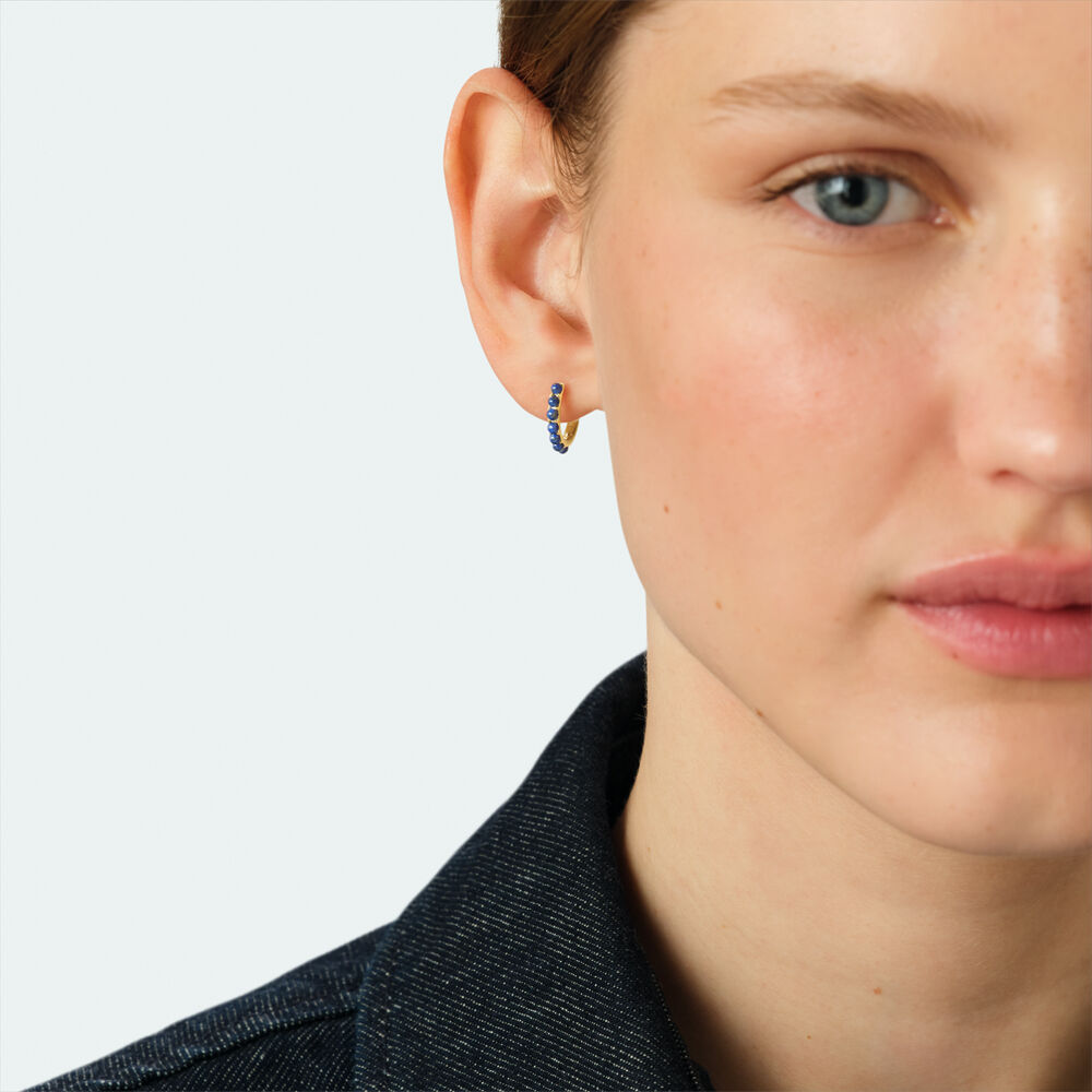Cr&eacute;ole &agrave; l'unit&eacute; PIERRES NATURELLES MIX & MATCH - Bleu / Dor&eacute; - Boucles d'oreilles  | Agatha
