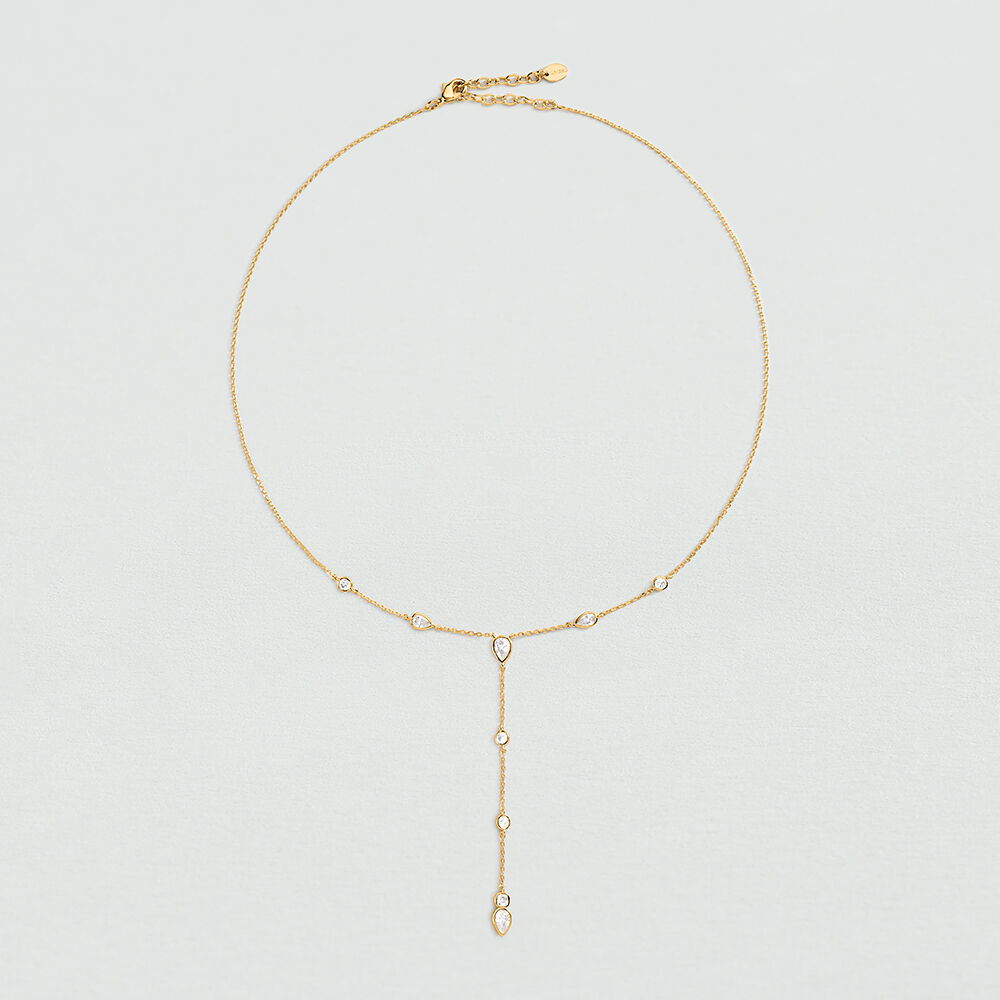 Collier mi-long CANDY - Cristal / Doré