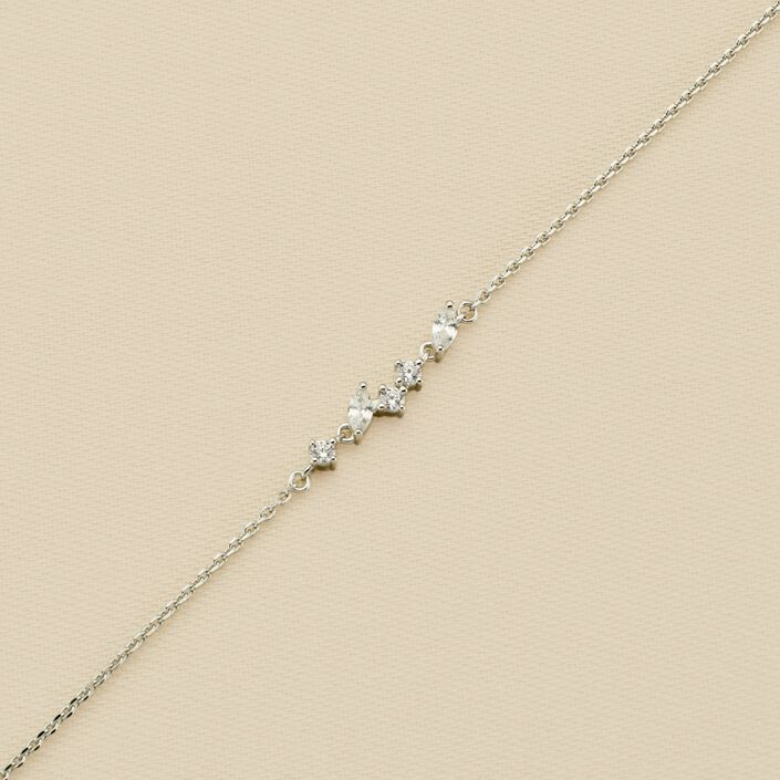 Bracelet souple PLEIADES - Cristal / Argenté - Bracelets  | Agatha