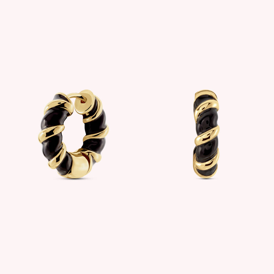 Créoles SESHA - Noir / Doré - Boucles d'oreilles  | Agatha