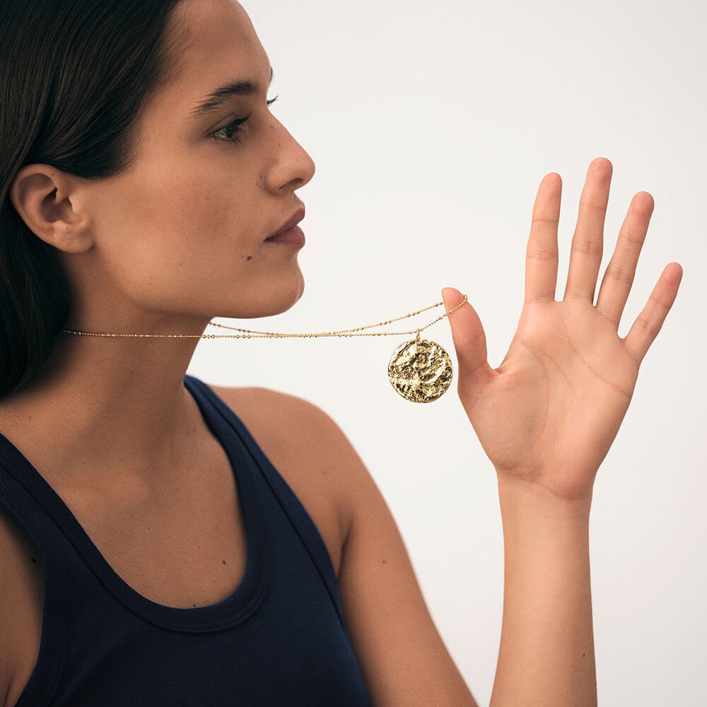 Pendentif MÉDAILLE MARTELÉE - Doré - Tous les Talismans  | Agatha