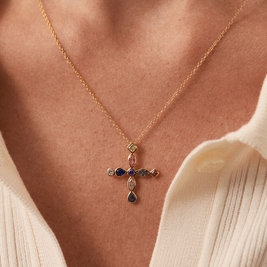 Collier ras du cou LUCES - Multicolore / Doré - Colliers  | Agatha