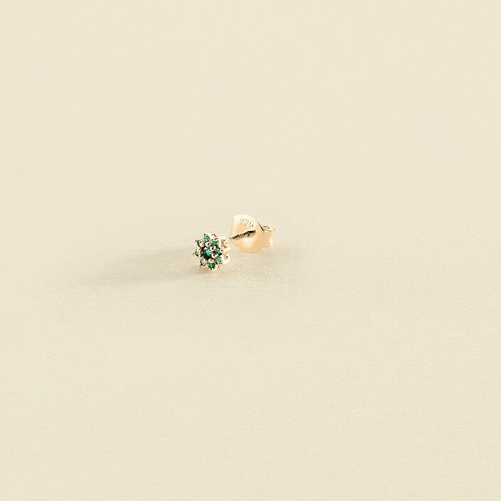 Piercing puce FLEURIE - Turquoise / Doré - Piercings  | Agatha