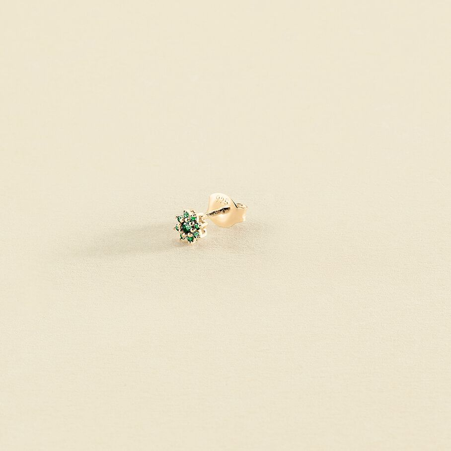 Piercing puce FLEURIE - Turquoise / Doré - Piercings  | Agatha