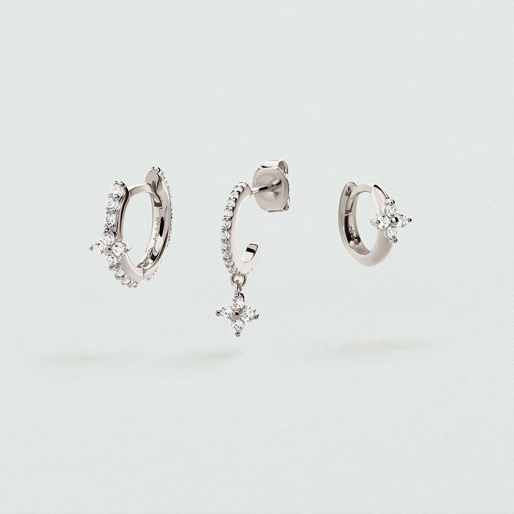 Set de boucles d'oreilles BELOVED MIX & MATCH - Cristal / Argent&eacute; - Cr&eacute;oles  | Agatha