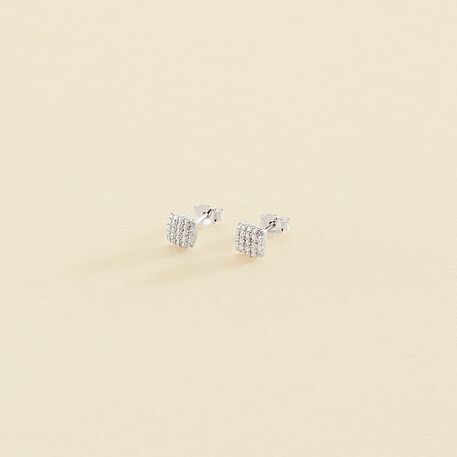 Boucles d'oreilles puces GLORIA - Cristal / Argenté - Boucles d'oreilles puces  | Agatha