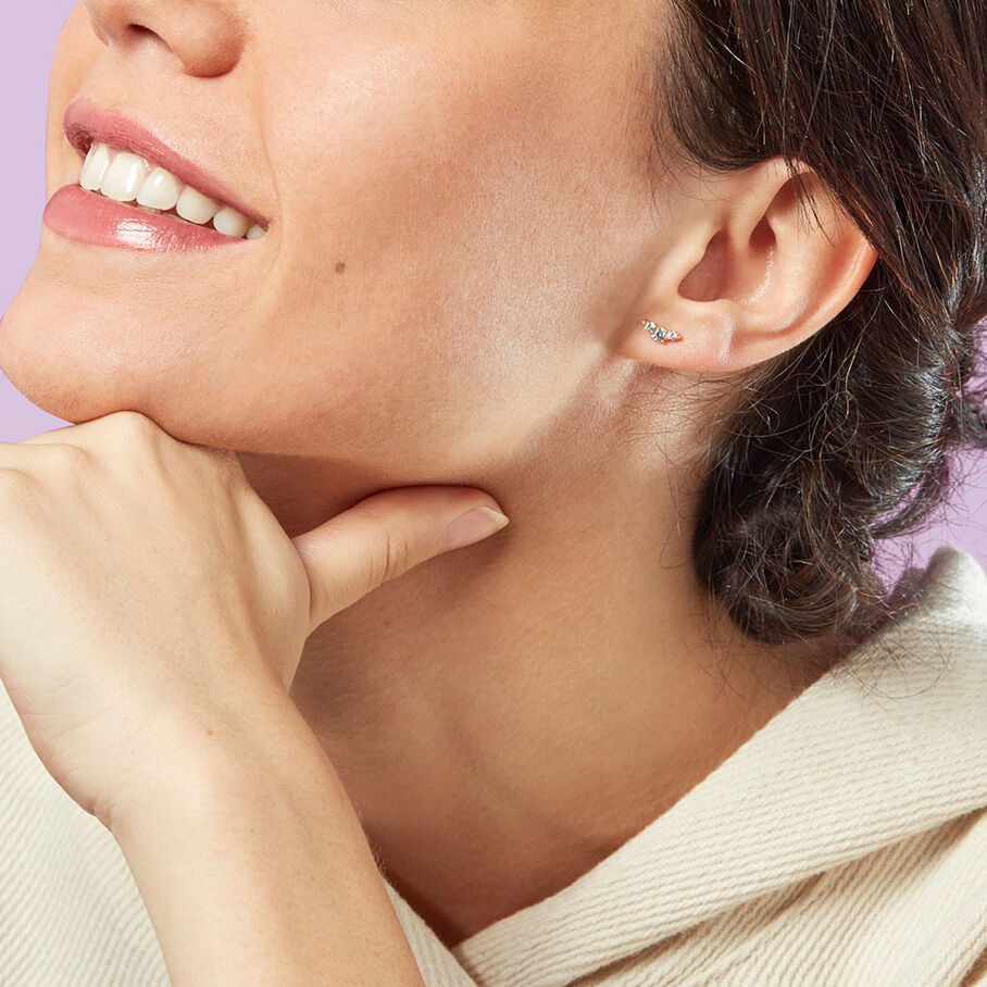 Piercing puce CROISSAN - Cristal / Doré - Piercings  | Agatha