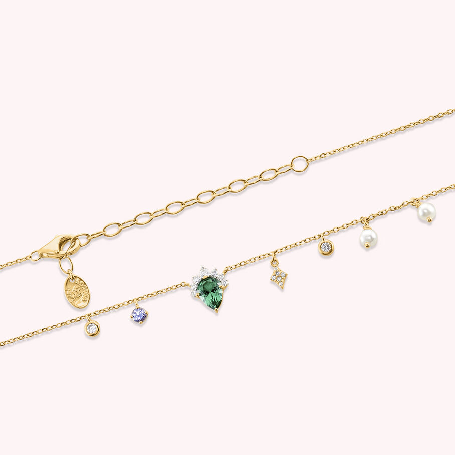 Collier ras du cou ASTRE - Vert / Doré - Colliers  | Agatha