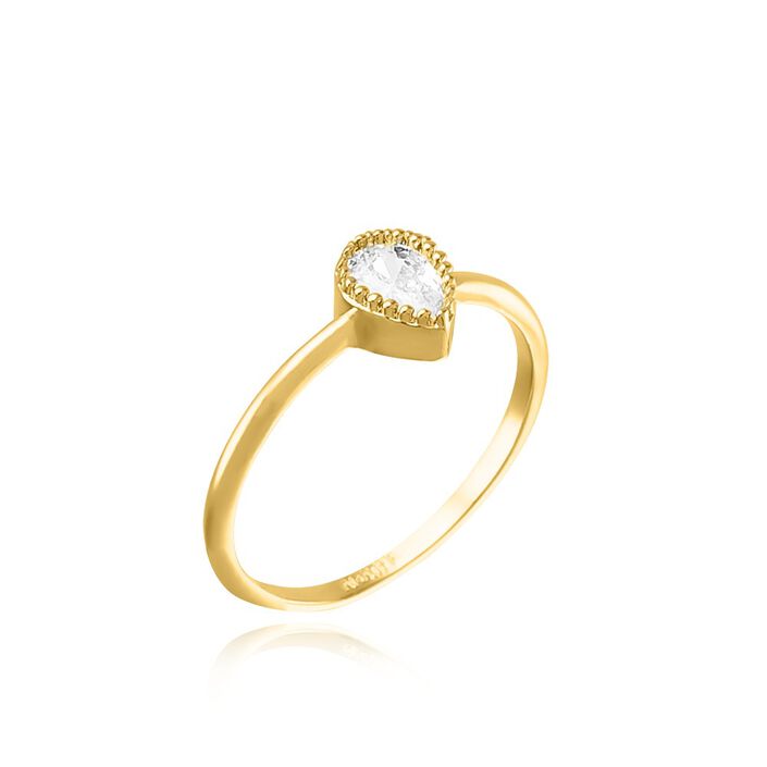Bague fine DARLING - Cristal / Doré - Bagues  | Agatha