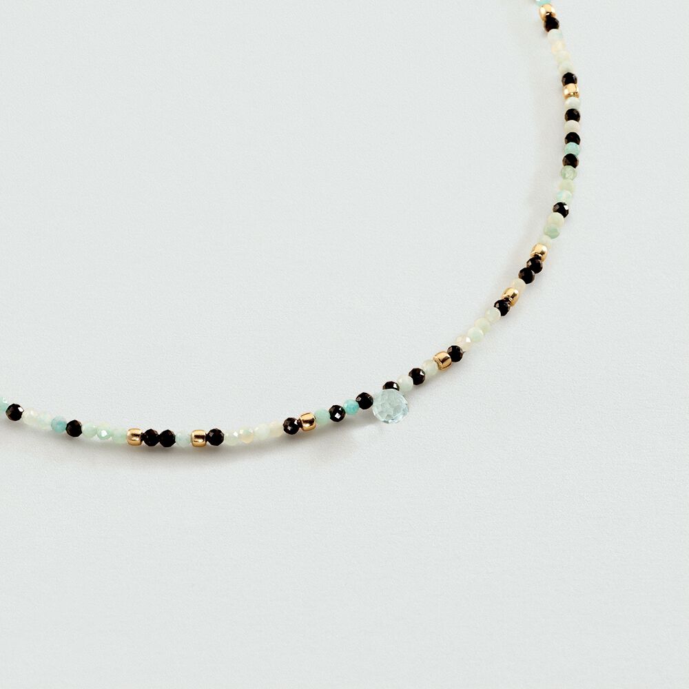 Collier ras du cou DIAMONDS - Aigue marine - Colliers fantaisie  | Agatha