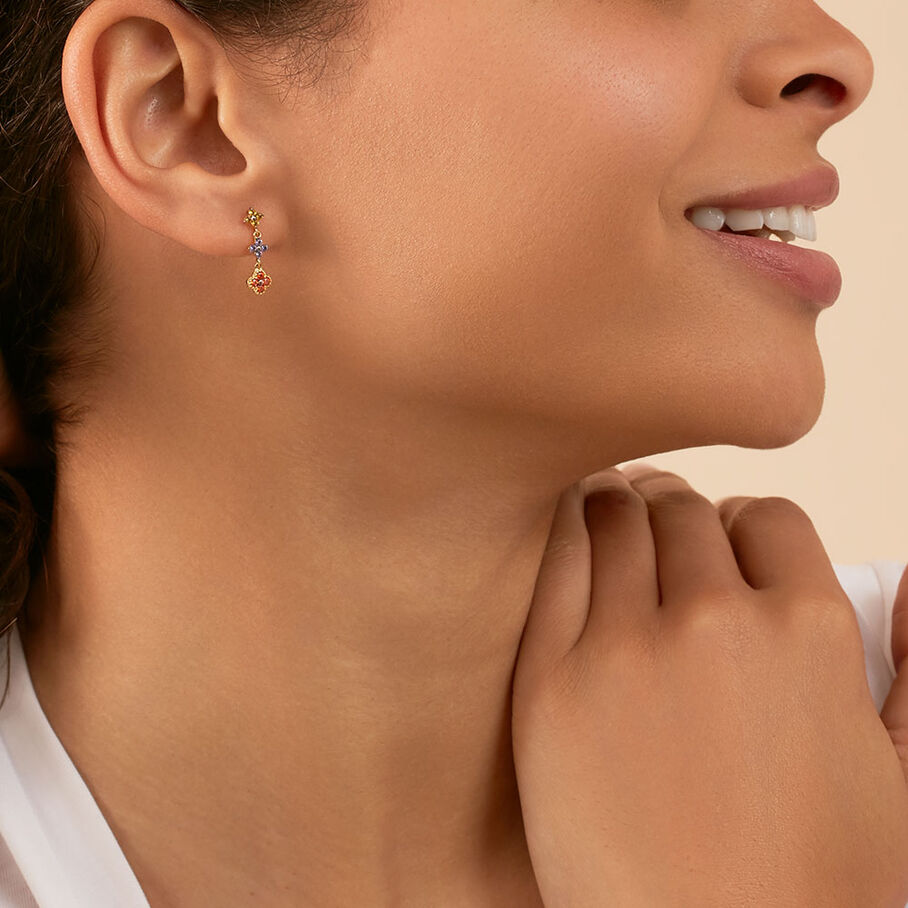Boucles d'oreilles pendantes BELOVED - Multicolore / Doré - Boucles d'oreilles  | Agatha
