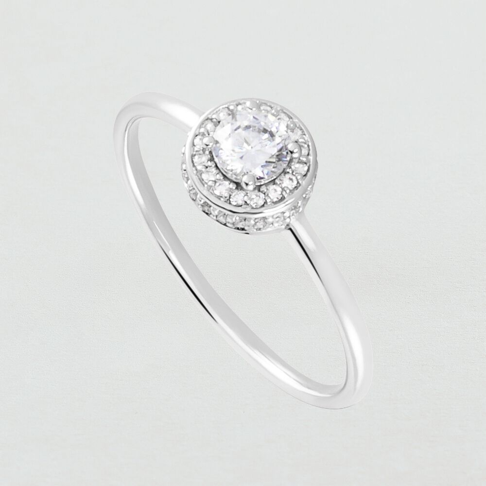 Bague fine IMPERIAL - Cristal / Argent&eacute; - Bagues fines  | Agatha