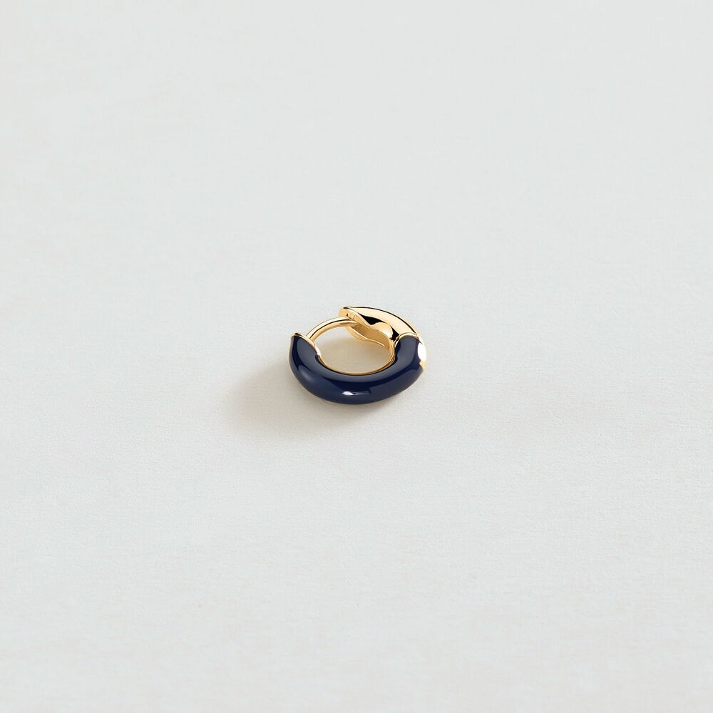 Piercing créole LEIANA - Bleu / Doré - Bijoux sans pierre  | Agatha