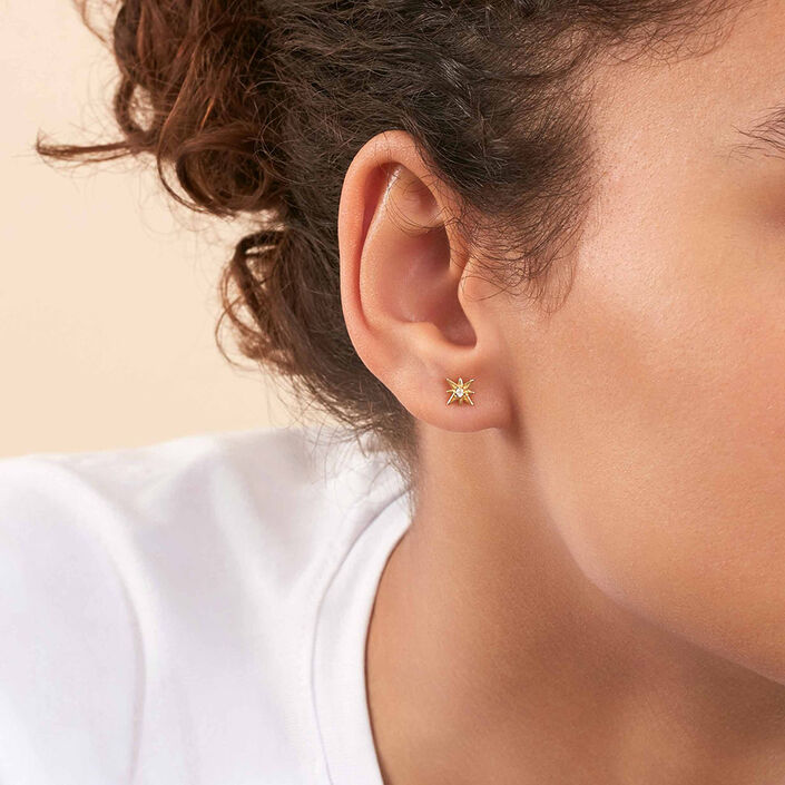 Boucles d'oreilles puces OURSE - Cristal / Doré - Boucles d'oreilles puces  | Agatha